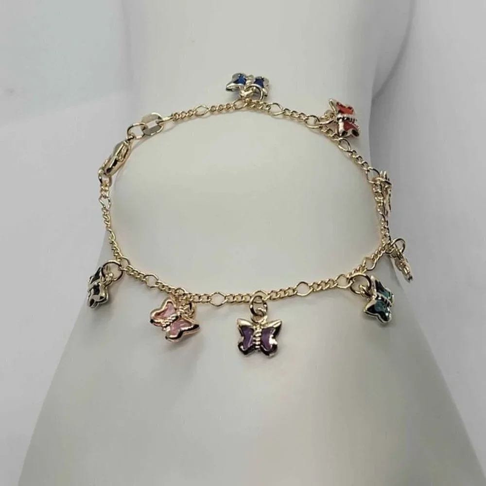 Brazilian 18k Gold Filled Multi color Butterfly Bracelet - Picture 5 of 6
